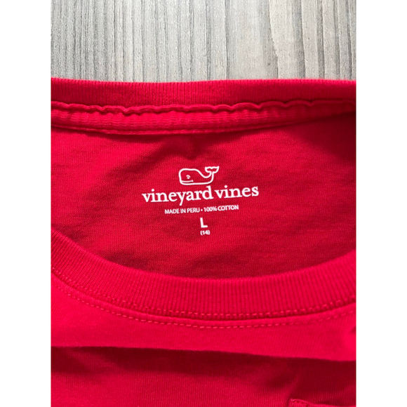 Vineyard Vines Long Sleeve Tee Red Christmas Whale Large - Picture 4 of 4
